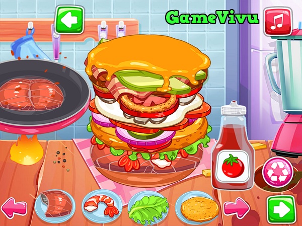 game Cuoc thi lam banh hamburger hinh anh 3