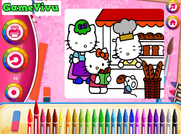game Tô màu Hello Kitty hình ảnh 2