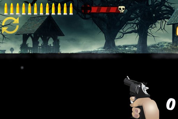 Màn hình chơi game bắn súng diệt Zombie